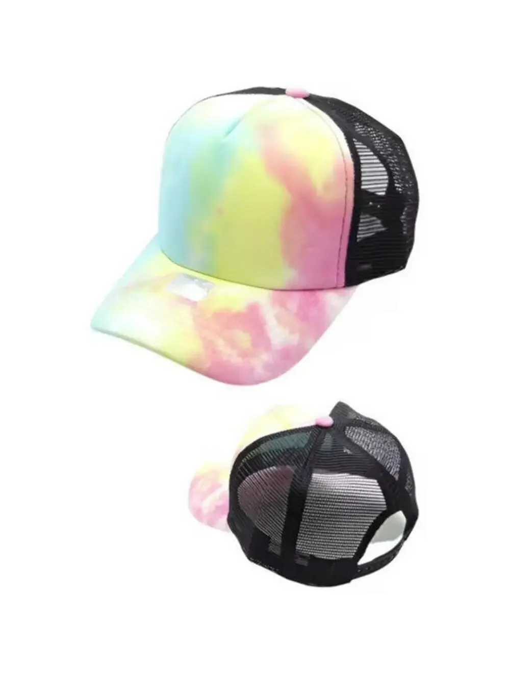 Pink Tie Dye Trucker Mesh Cap Pink